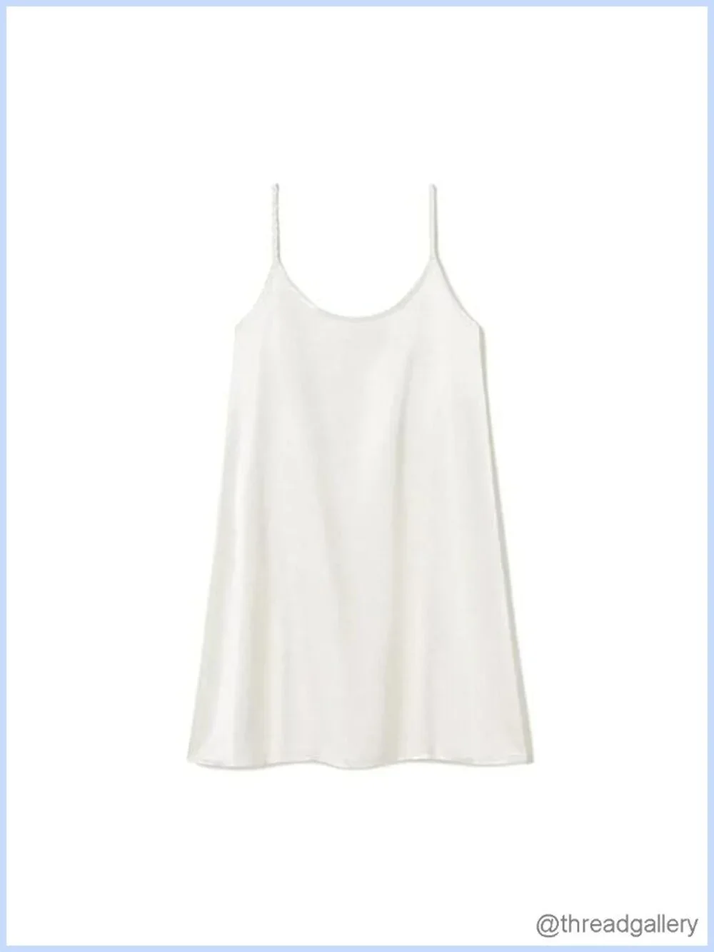 Satin Nightgown Braided Straps Knee Length Scoop Neck A-Line